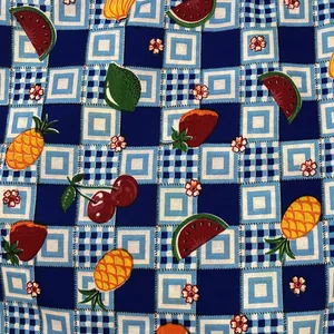 پارچه آشپزخانه عرض 0.9 متر مدل میوه ای رنگ آبی