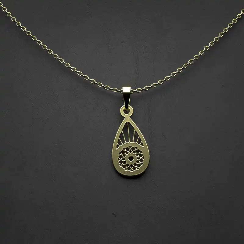 گردنبند طلا 18 عیار زنانه مدوپد مدل هندسی کد KK2-1-1222