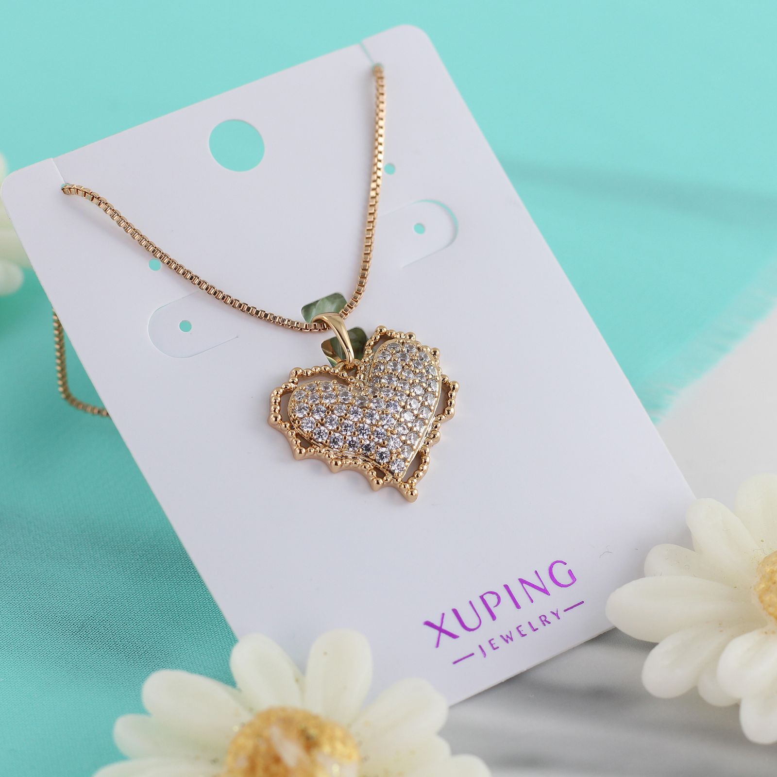 گردنبند زنانه ژوپینگ مدل قلب کد N498E -  - 2