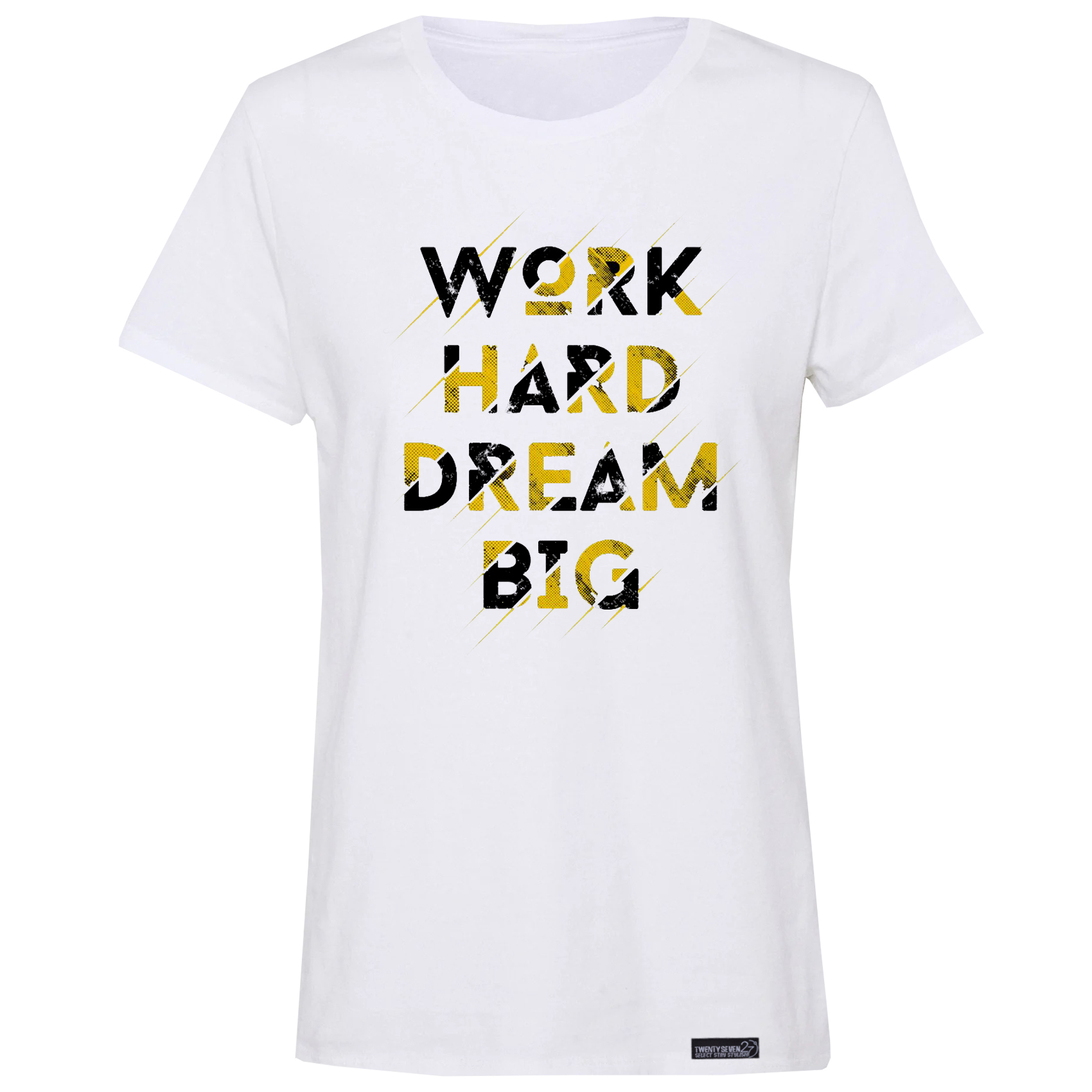 تی شرت آستین کوتاه زنانه 27 مدل Work کد KV150 رنگ سفید