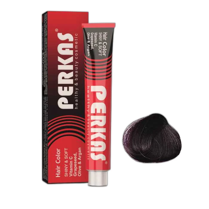 رنگ مو پرکاس شماره 2.2 حجم 100 میلی‌لیتر رنگ بادمجانی