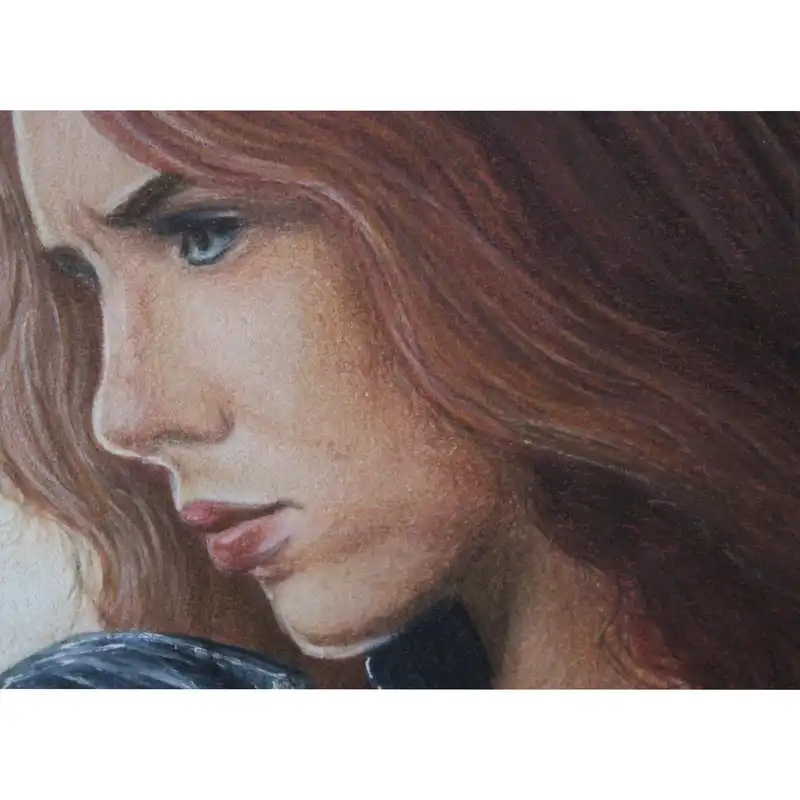 نقاشی مداد رنگی مدل اسکارلت جوهانسن کد 01