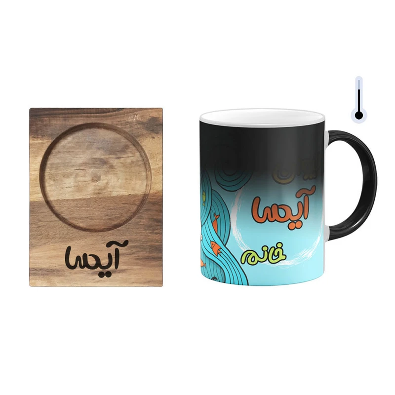 ماگ حرارتی گالری وبفر مدل آیسا به همراه زیرلیوانی