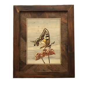 تابلو معرق مدل پروانه روی شمعدانی کد 15