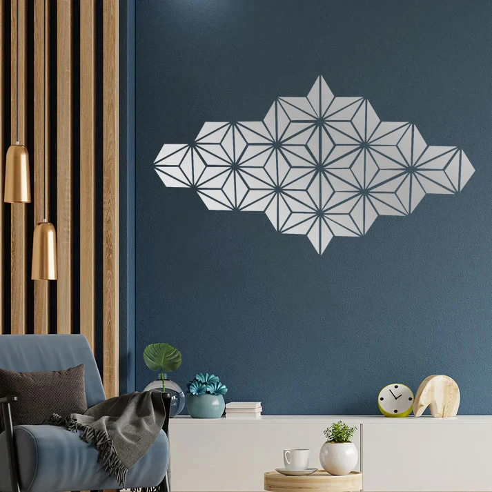 آینه پلکسی گلس مدل دکوراتیو کد N18-2 مجموعه 88 عددی