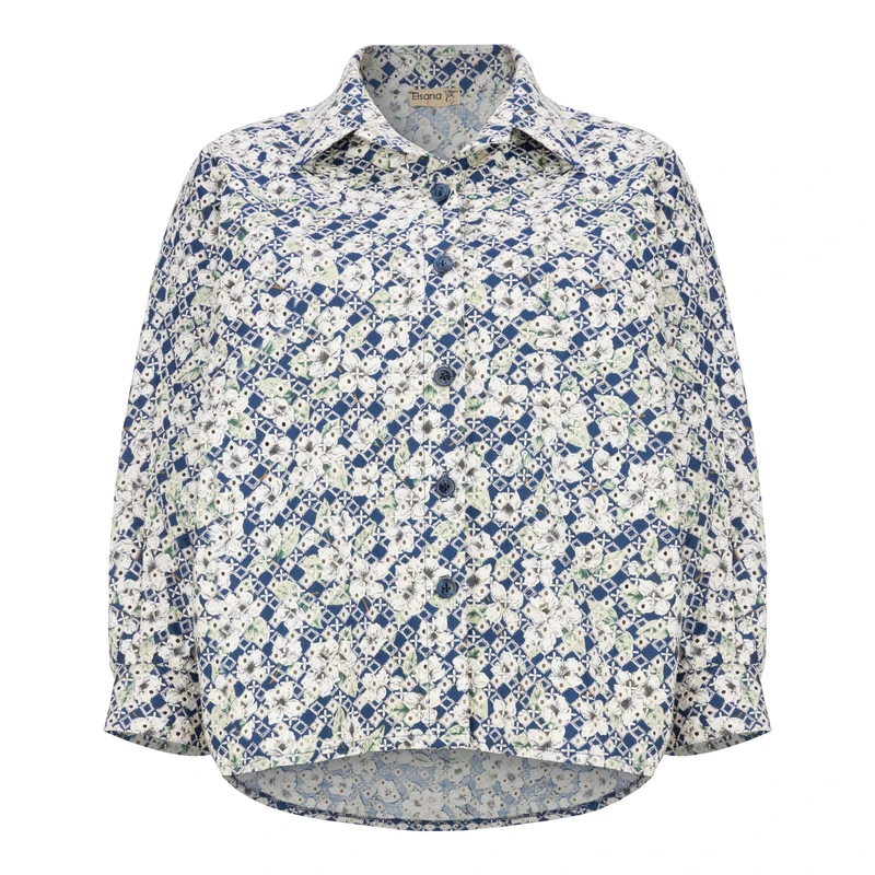 شومیز آستین بلند یقه برگردان زنانه السانا مدل آوانا کد 242705