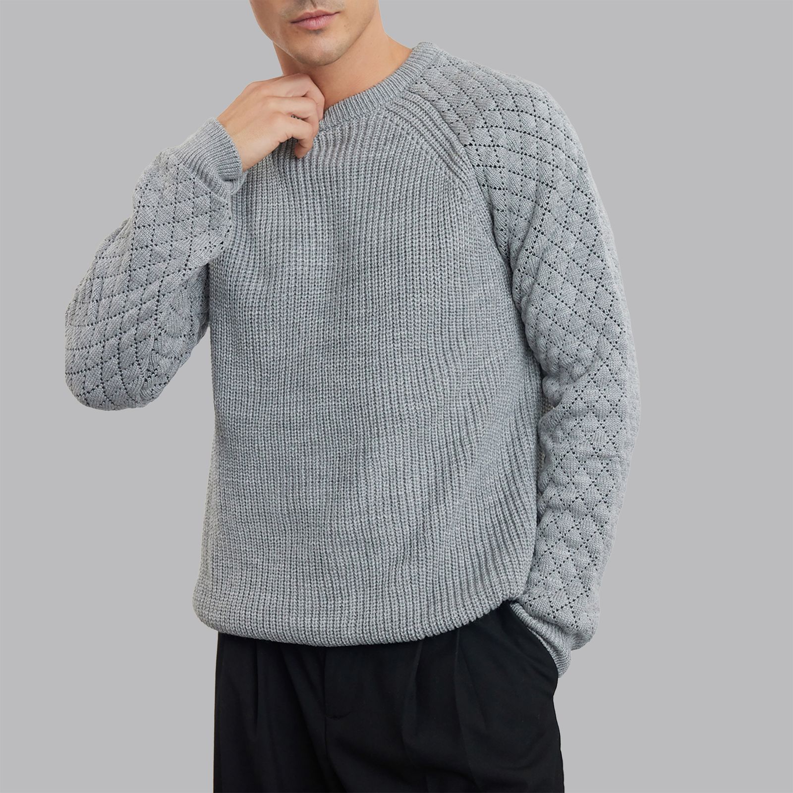 پلیور یقه گرد مردانه ترندیول مدل 31668745 -  - 3