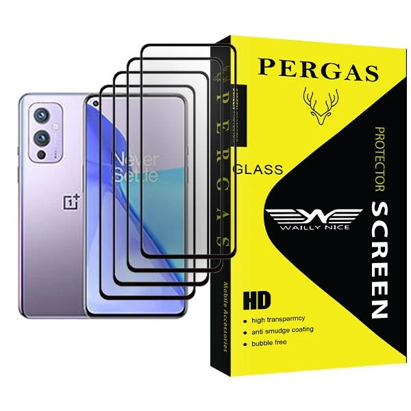 محافظ صفحه نمایش وایلی نایس مدل Pergas Glass MIX004 مناسب برای گوشی موبایل وان پلاس 9 بسته چهار عددی