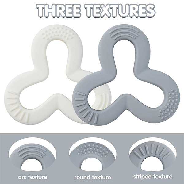 دندان گیر کودک هیروشی مدل Silicone Shamrock Teether بسته 2 عددی