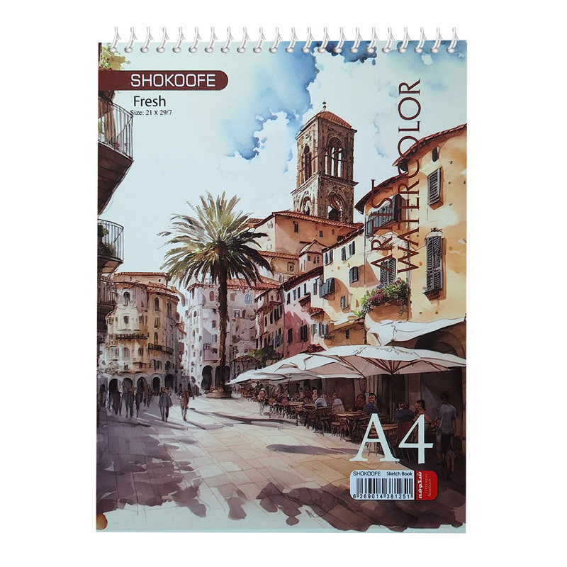 دفتر آبرنگ 10برگ شکوفه مدل -restaurant