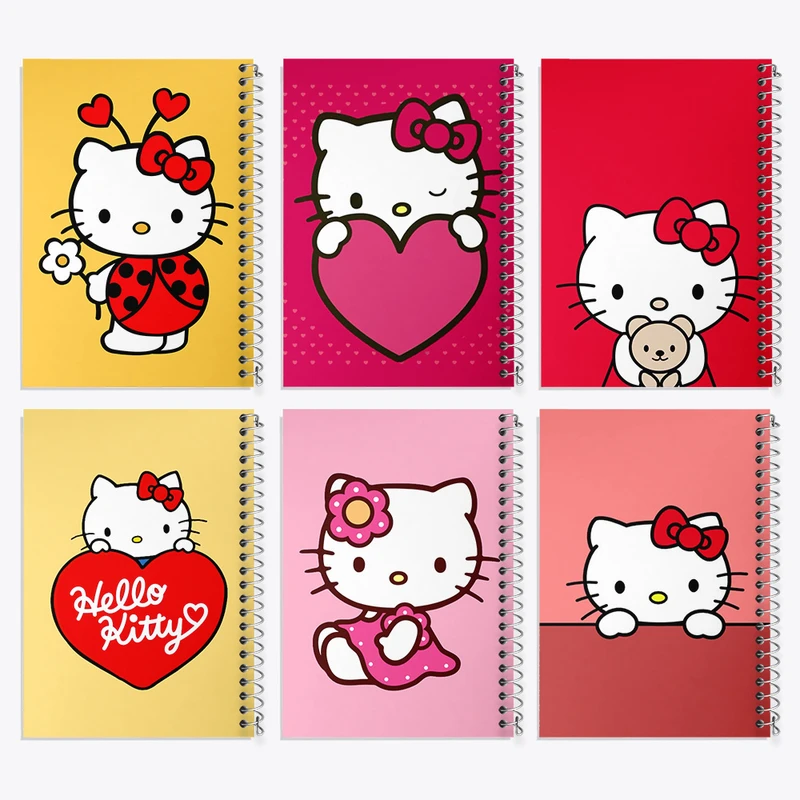 دفتر مشق 50 برگ خندالو طرح هلو کیتی (Hello Kitty) کد 285 مجموعه 6 عددی