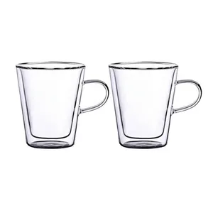 لیوان بلک استون مدل دوجداره دسته دار کد DH607 بسته دو عددی