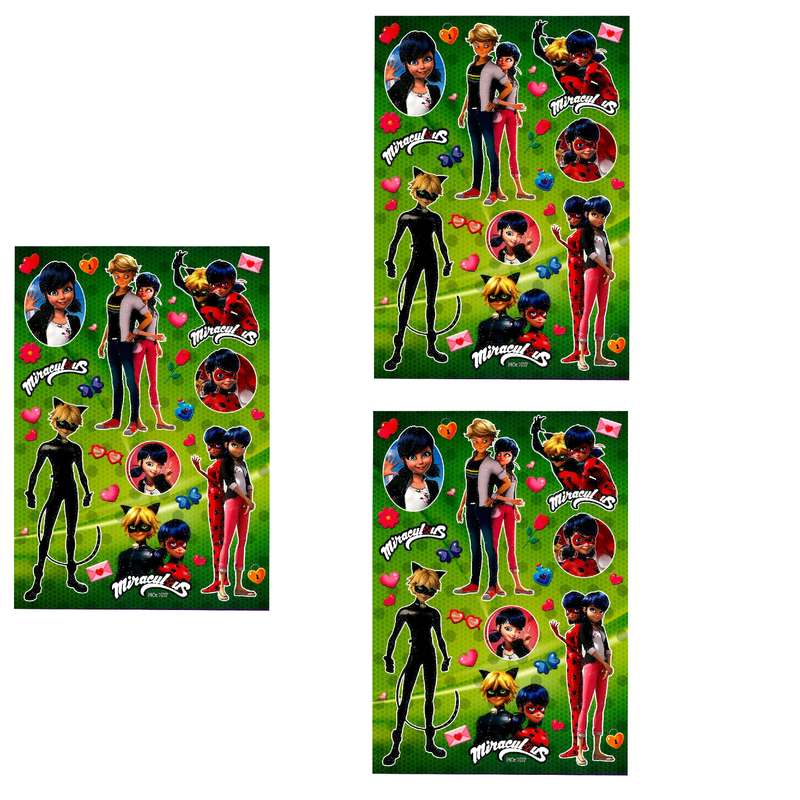 برچسب کودک طرح دختر کفشدوزکی و پسر گربه ای کد NOK07 بسته 3 عددی