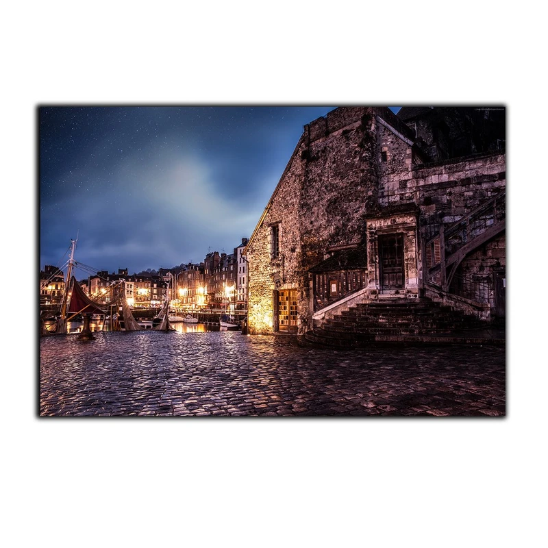 تابلو شاسی بکلیت طرح منظره شهری و خیابان سنگ فرشی مدل SH-S2778