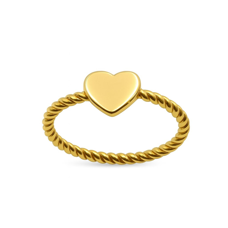 انگشتر طلا 18 عیار زنانه زرلاین مدل مینیمال گیسو قلب کد R-200034  سایز 49