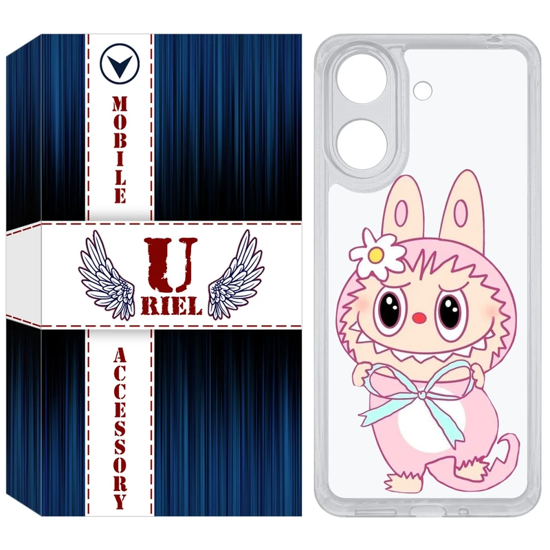 کاور یوریل مدل Clear کد 146 طرح لبوبو Labubu مناسب برای گوشی موبایل شیائومی Redmi 13C / Poco C65
