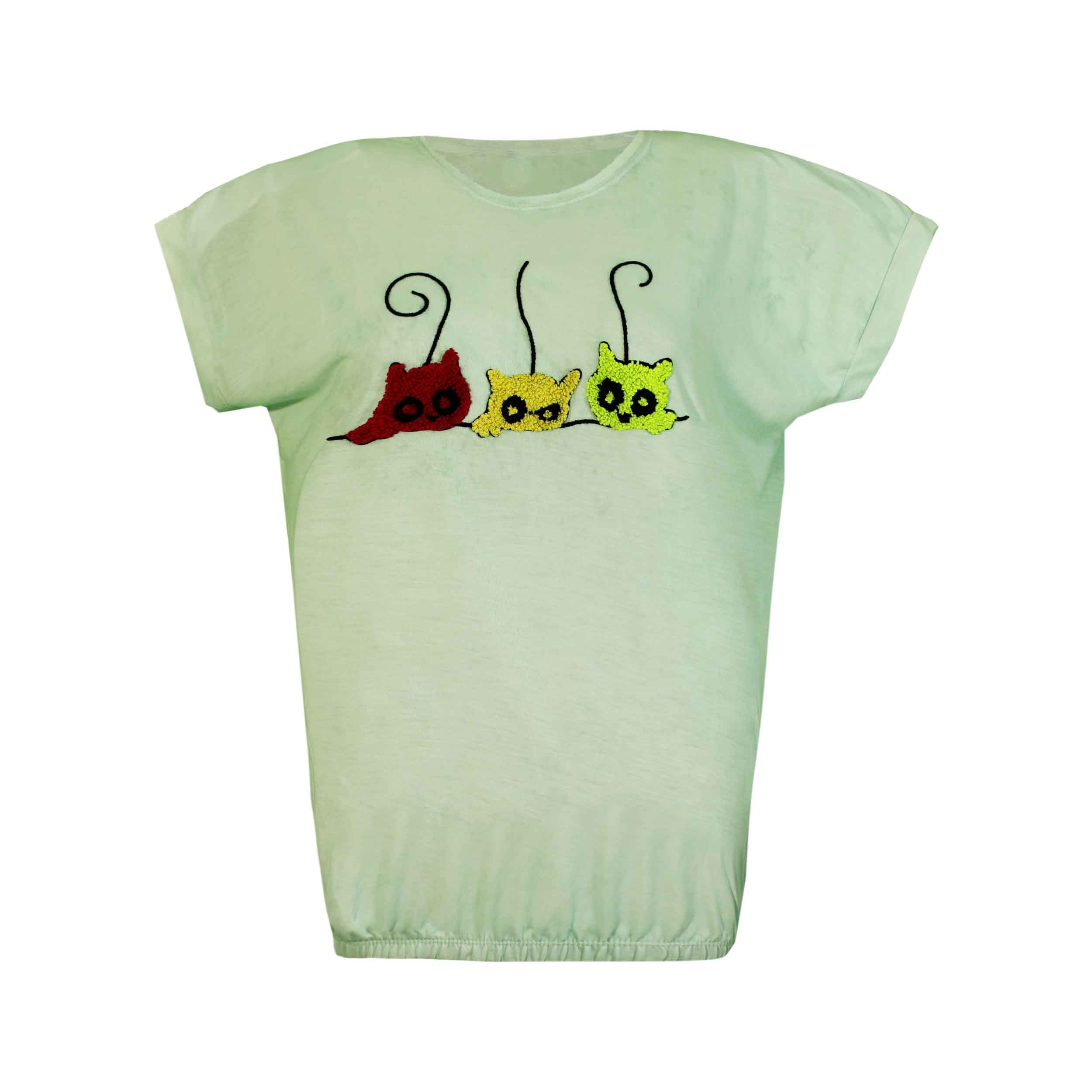 تی شرت آستین کوتاه زنانه مدل سه گربه 15