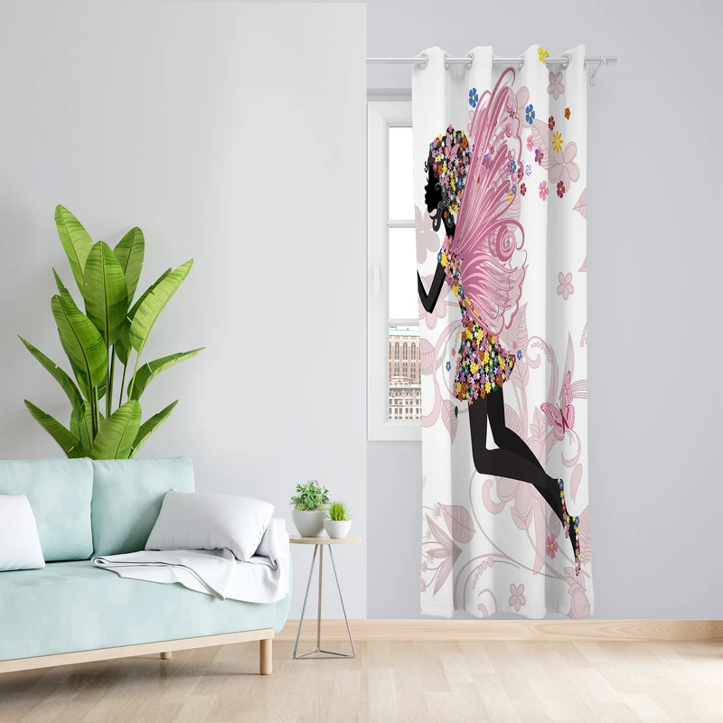 پرده طرح فرشته مدل مخمل پانچی کد 2109 z سایز 140x200 سانتی متر