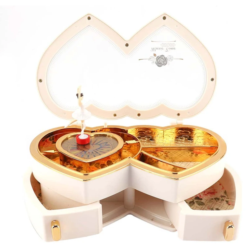 عکس شماره 12 : جعبه موزیکال مدل دو قلب طرح نگهداری جواهرات کد8464817