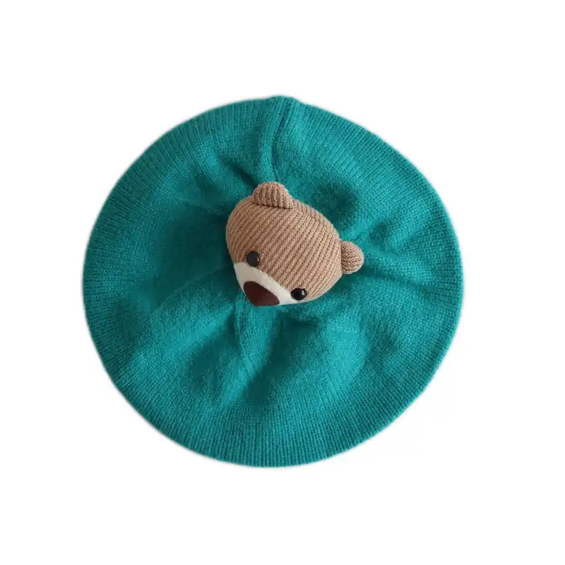 کلاه بافتنی بچگانه مدل خرسی کد 55