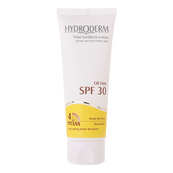 لوسیون ضدآفتاب هیدرودرم سری فاقد چربی SPF30، حجم 75 میلی‌لیتر