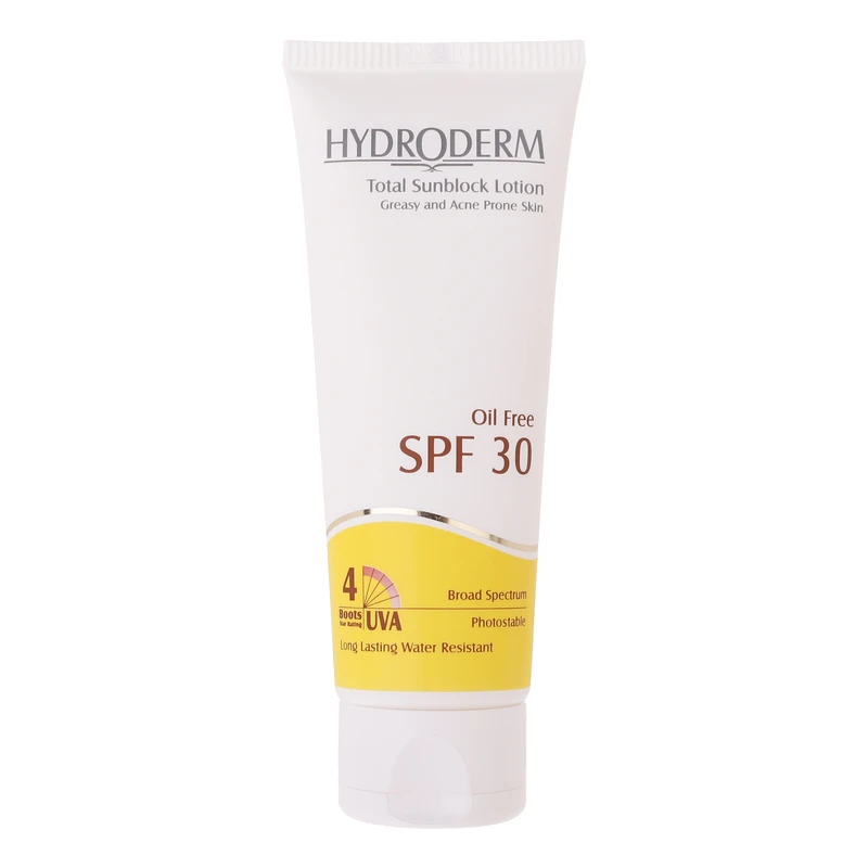 لوسیون ضدآفتاب هیدرودرم سری فاقد چربی SPF30، حجم 75 میلی‌لیتر