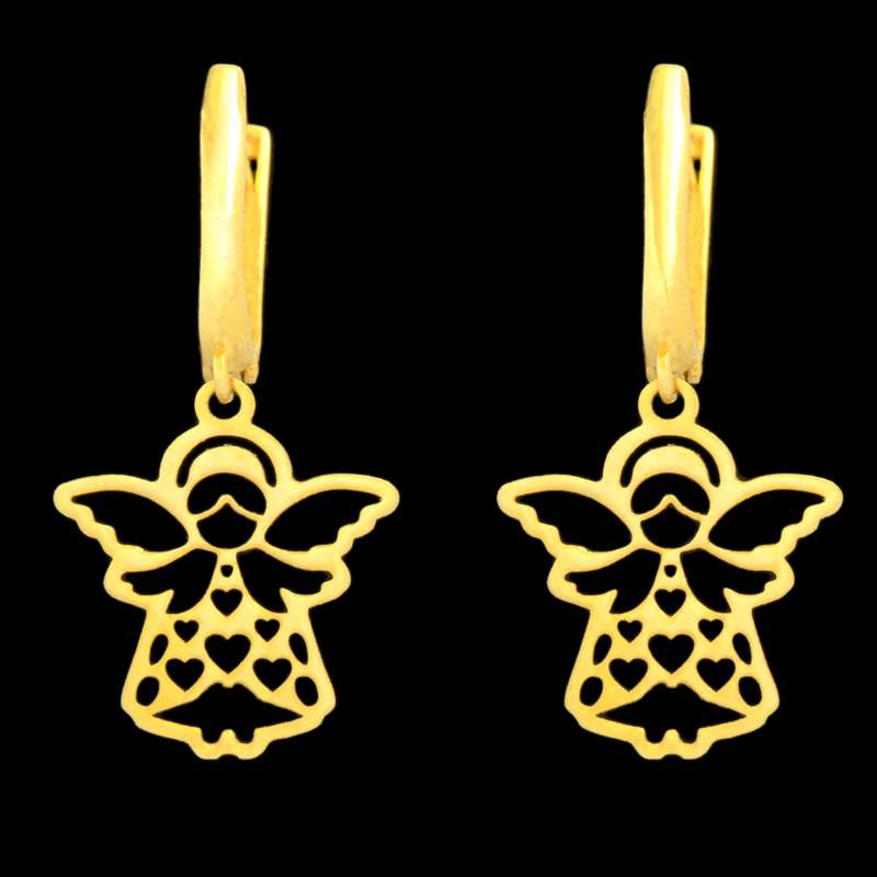 گوشواره طلا 18 عیار دخترانه طلای مستجابی مدل فرشته کد 77 گوشواره طلا 18 عیار دخترانه طلای مستجابی مدل فرشته کد 77