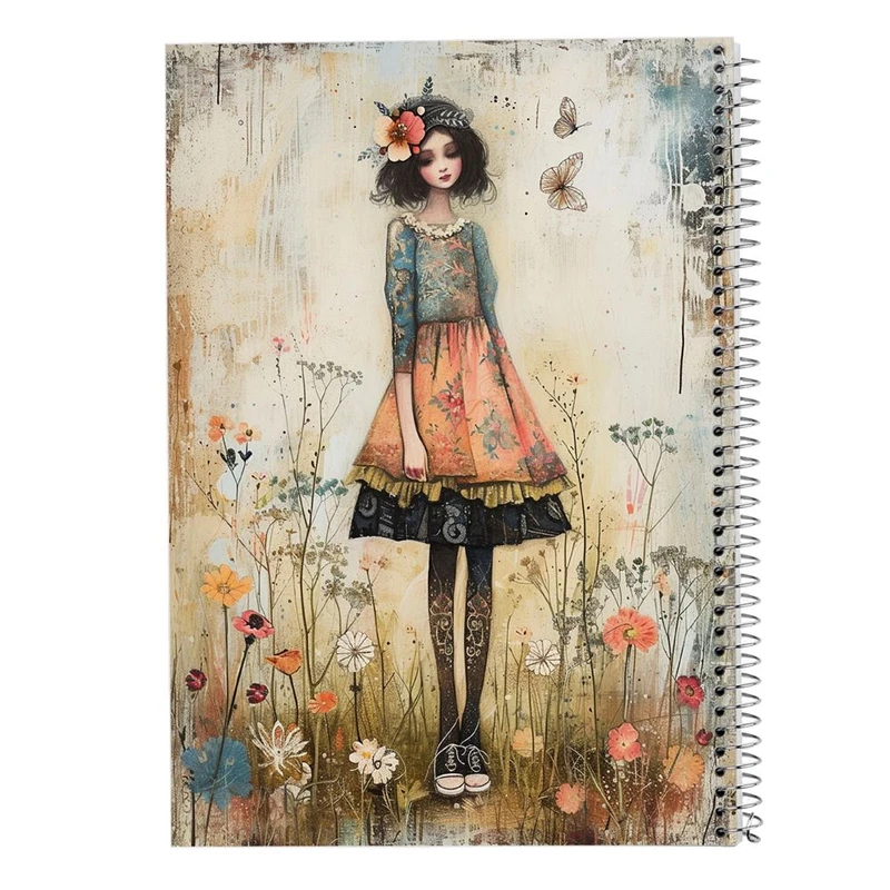 دفتر ژورنال نویسی 50 برگ مدوپد مدل نقطه ای طرح دخترانه کد DF15842