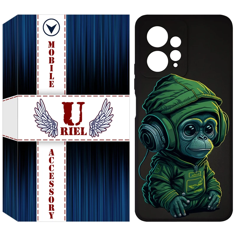 کاور یوریل قاب مدل KSH کد 45 طرح میمون سبز مناسب برای گوشی موبایل شیائومی Redmi Note 12 4G