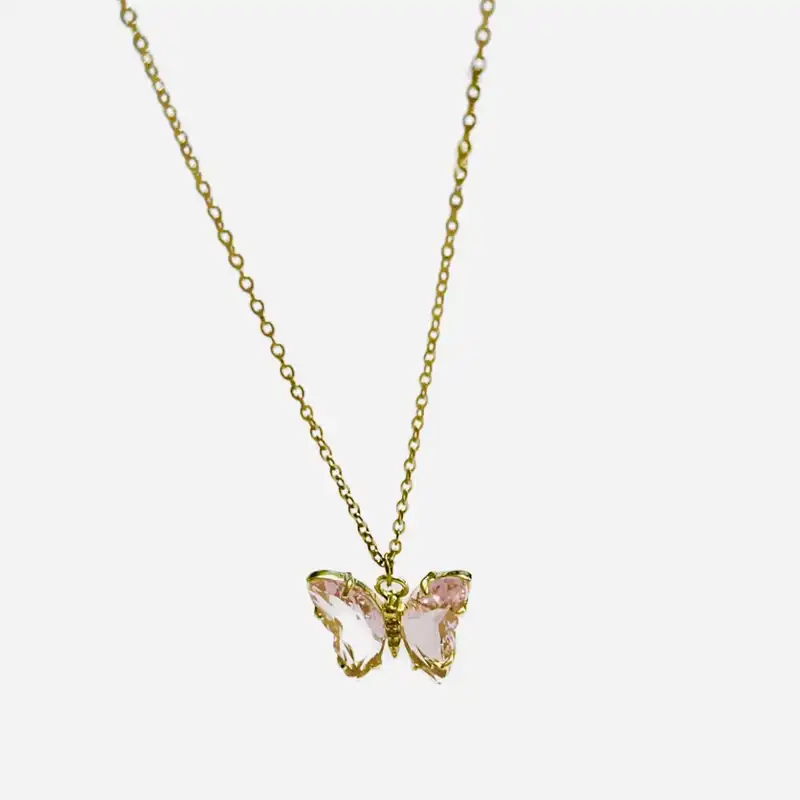 گردنبند زنانه مدل پروانه کریستالی