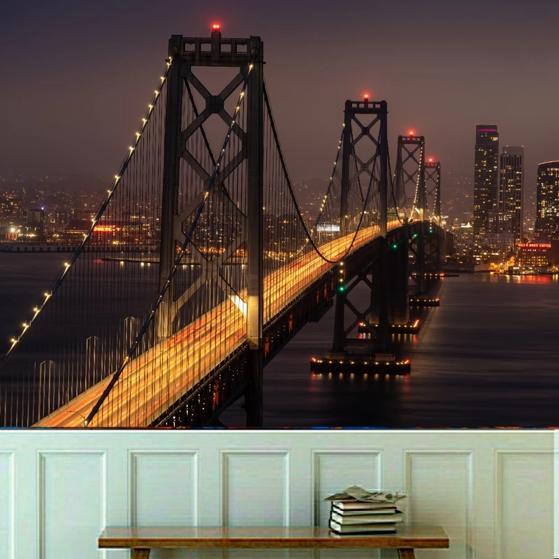 کاغذ دیواری طرح زیباترین پل جهان مدل سانفرانسیسکو کد KF670