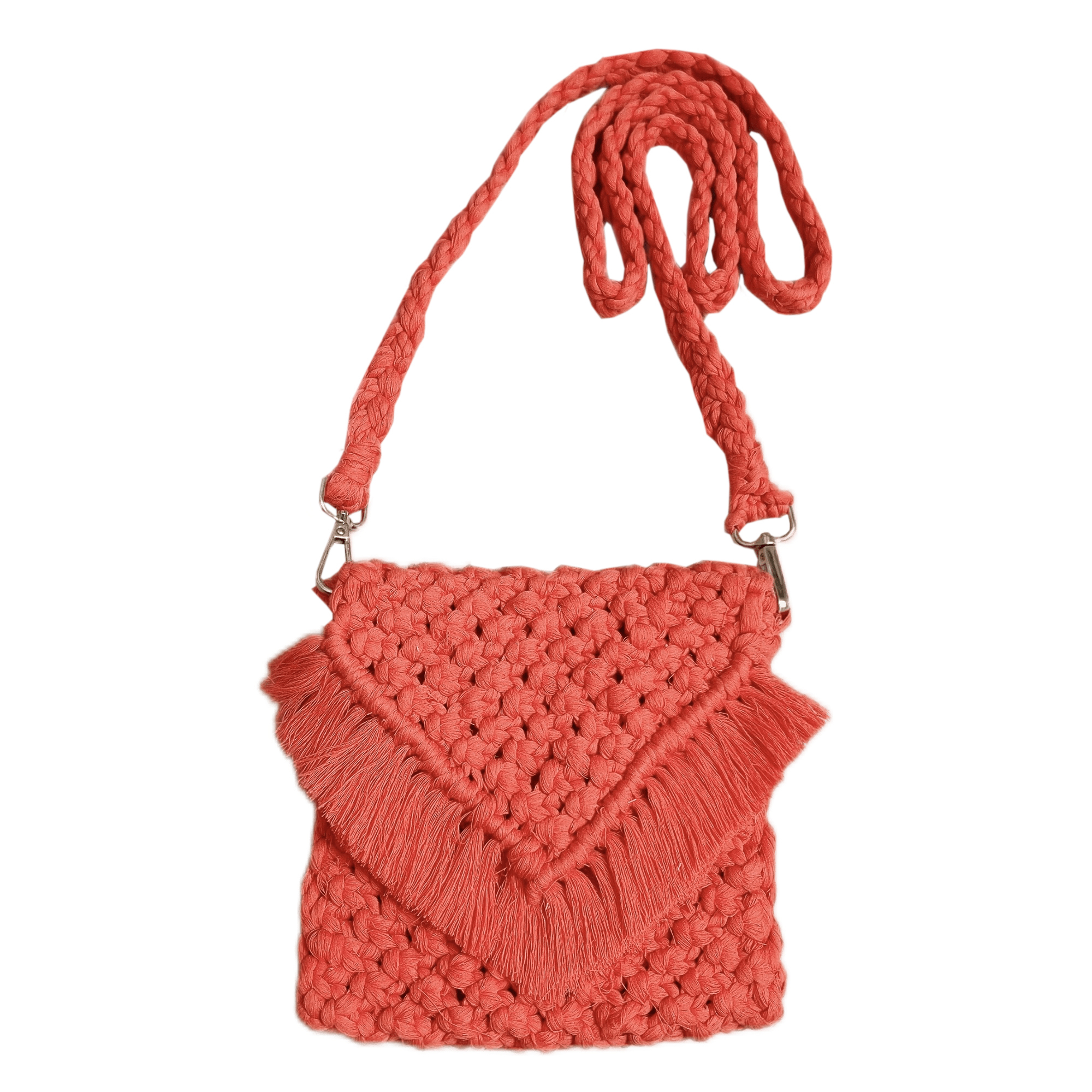 کیف دوشی دست دوز زنانه مدل مکرومه