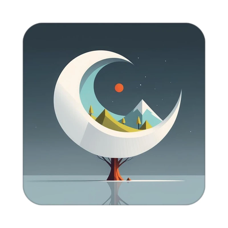 زیر لیوانی کاکتی طرح ماه و ستاره مدل mp52995