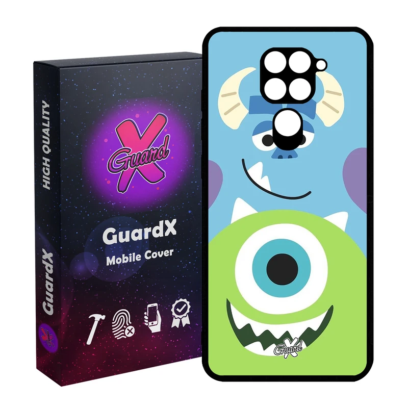 کاور گارد ایکس طرح هیولاها مدل Glass10389 مناسب برای گوشی موبایل شیائومی Redmi Note 9