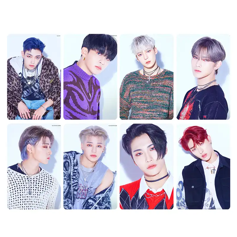 استیکر کارت مدل PH-499 طرح فتوکارت ایتیز ateez بسته 8 عددی