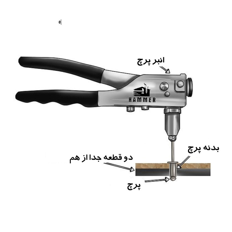 میخ پرچ هامر مدل 4x15mm بسته 50 عددی