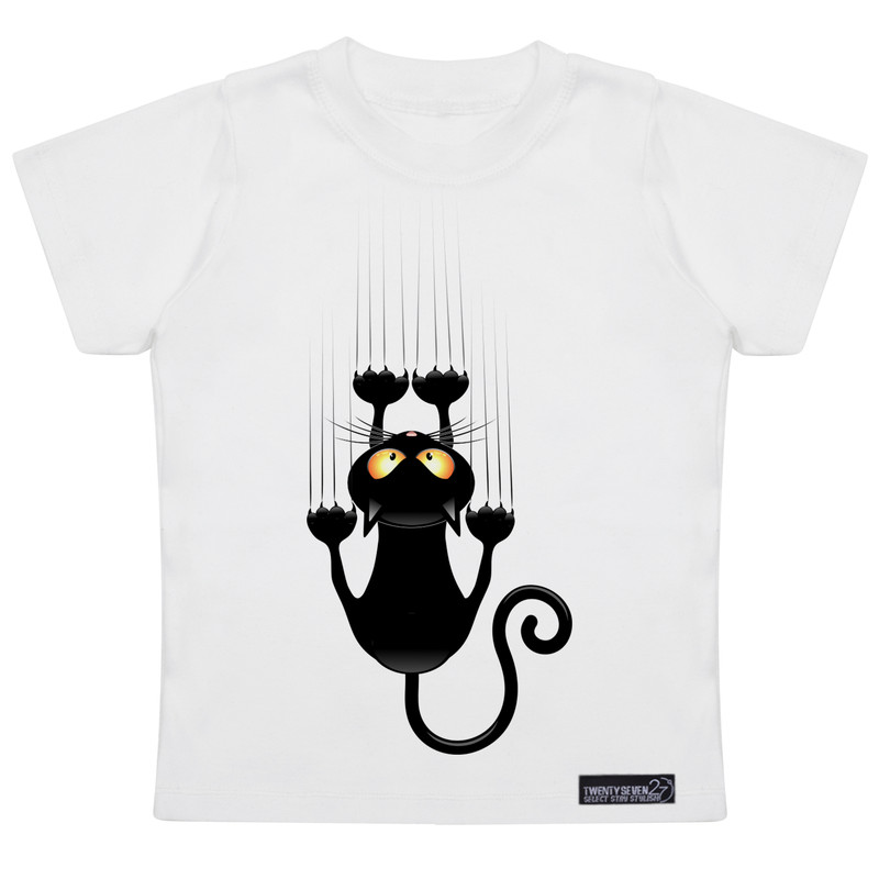 تی شرت آستین کوتاه پسرانه 27 مدل Black Cat Kitten کد MH922