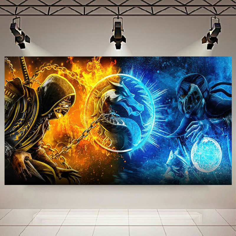 پوستر مدل بک لایت طرح گیم Sub-Zero &amp; Scorpion Mortal Kombat کد AR1790