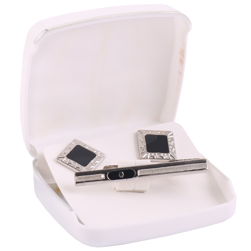 ست دکمه سردست و گیره کراوات مردانه مدل PJ-110497