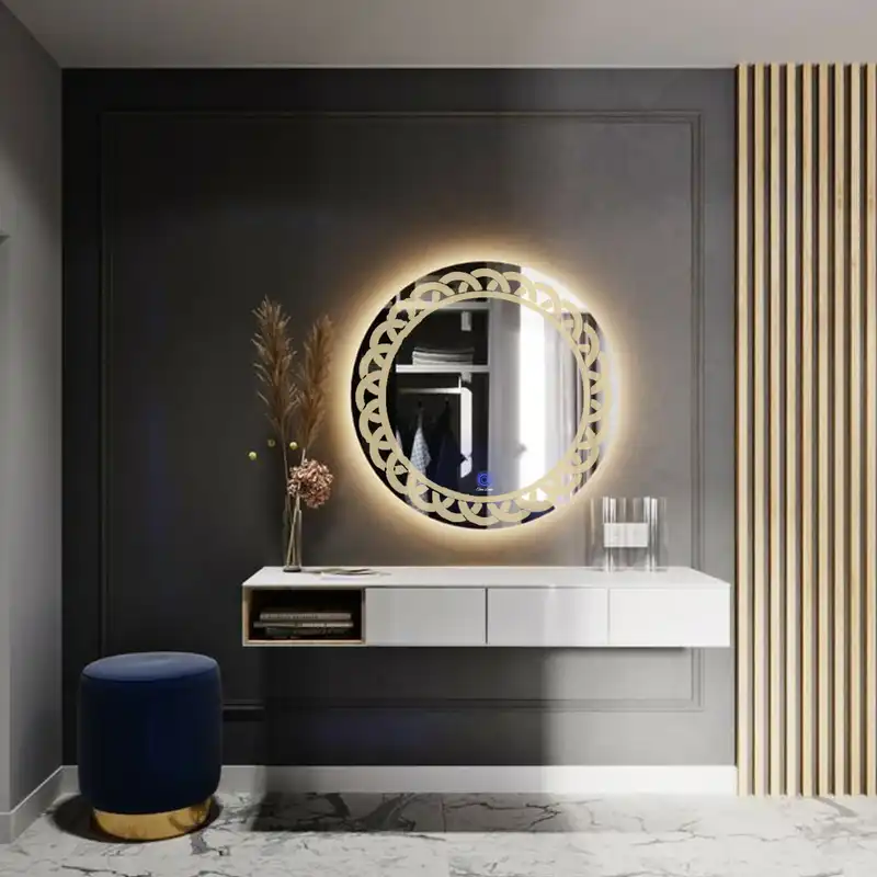 آینه سرویس بهداشتی تارادکور طرح گل مدل لمسی قطر 70 کد tc193