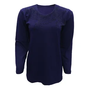 بلوز زنانه مدل خوشه کد tm-1606 رنگ سرمه ای