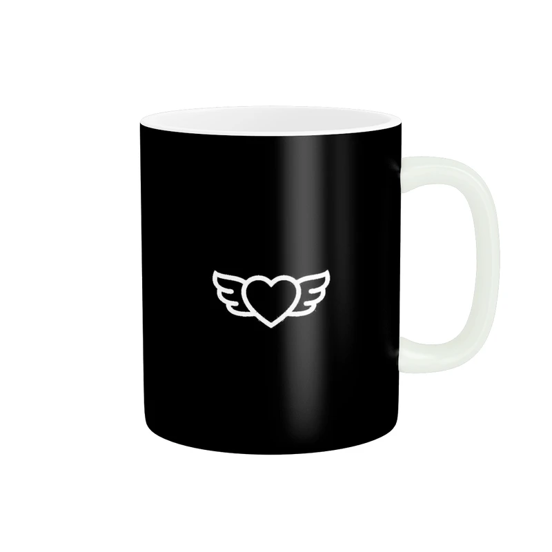 ماگ پادآفرین مدل فانتزی طرح پر و قلب کد p10005