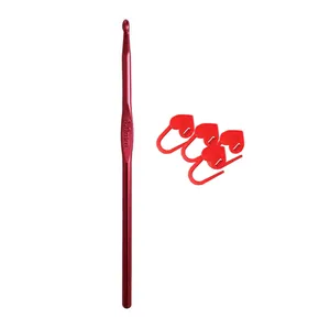 قلاب بافتنی طرح قلبی کد 6 به همراه 4 عدد سنجاق نشانه گذار بافتنی