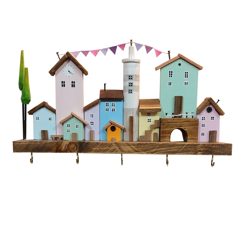 جاکلیدی چوبی مدل دهکده فانتزی کد 5322