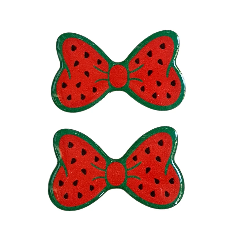 گیره مو دخترانه مدل پاپیون هندوانه یلدا کد y887 بسته 2 عددی