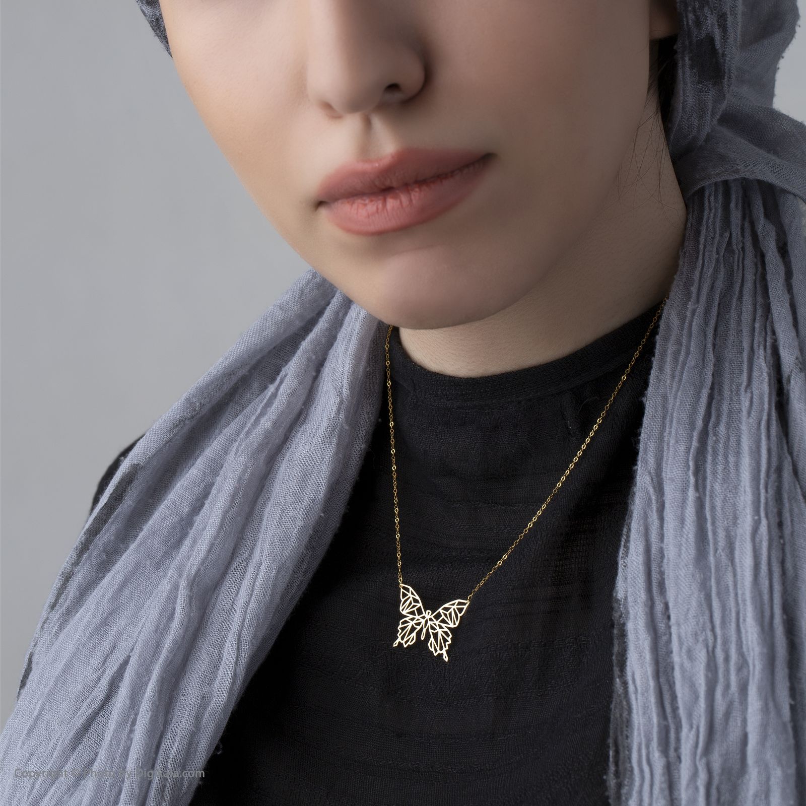 گردنبند طلا 18 عیار زنانه مایا ماهک مدل ZMM0843 طرح پروانه اوریگامی -  - 6