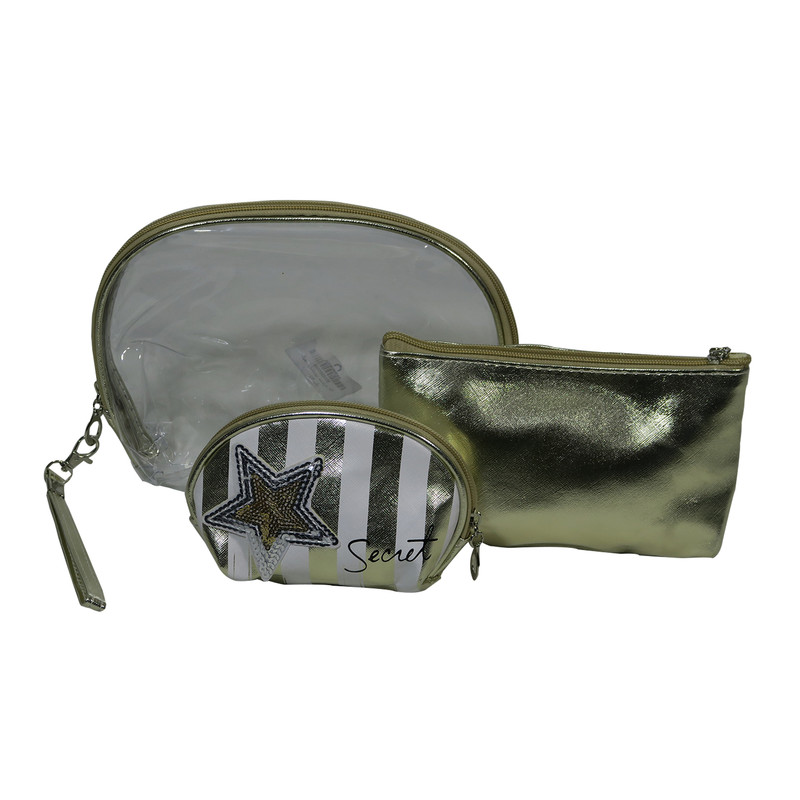 کیف لوازم آرایش زنانه مدل ستاره 6010301008 مجموعه 3 عددی