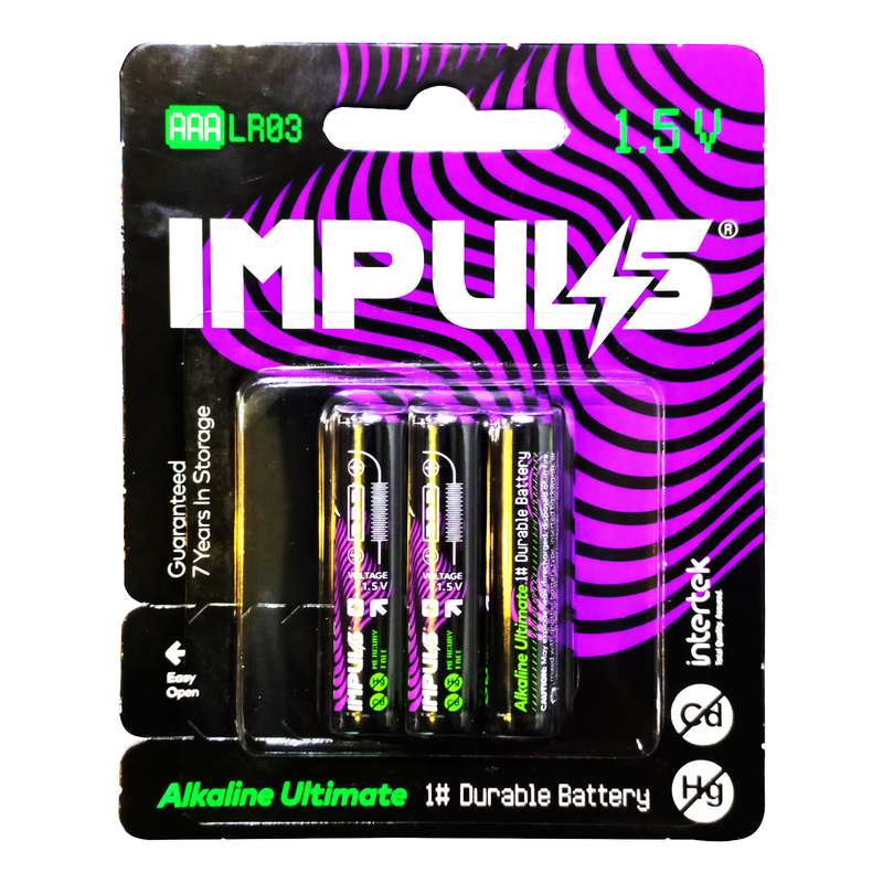 باتری نیم قلمی ایمپالس مدل IMP_NIMbanaf22_AAA بسته 3 عددی 