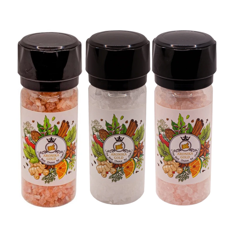 نمک صورتی کریستال و دلنمک و نمک نارنجی پنجاب بسته 3 عددی