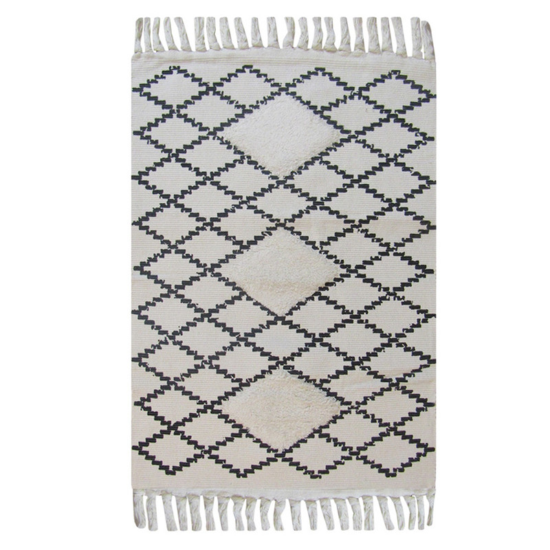 گلیم ماشینی هوم اند لایف مدل سلینا طرح لوزی کد 020001